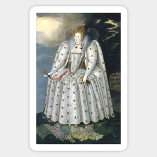 Queen Elizabeth I ('The Ditchley portrait') by Marcus Gheeraerts the Younger Sticker